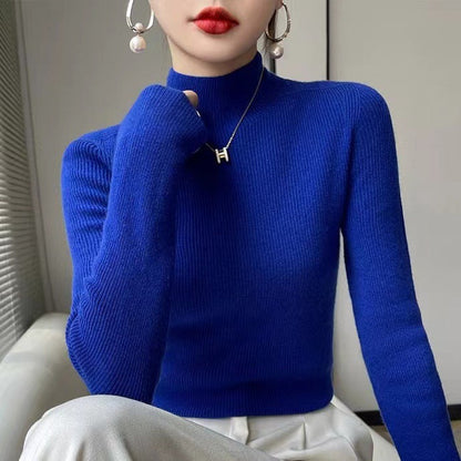 Pullover De Punto Con Cuello Semialto Para Mujer | Ideal Para Uso Diario