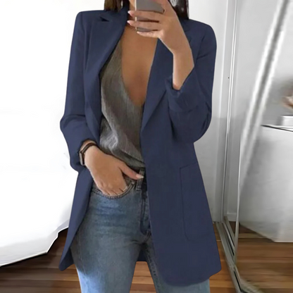 Chaqueta Larga con Corte Ajustado para Mujer | Ideal para Uso Profesional y Diario
