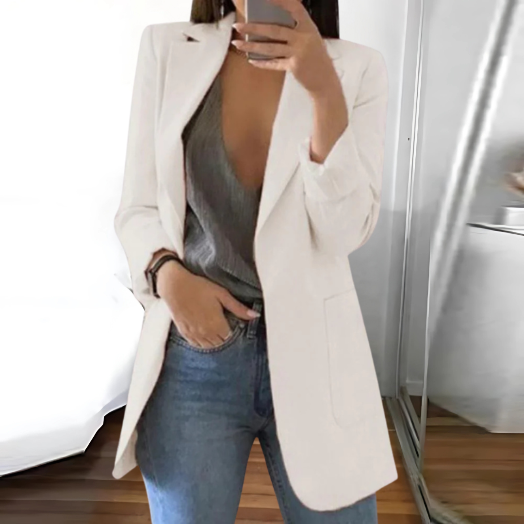 Chaqueta Larga con Corte Ajustado para Mujer | Ideal para Uso Profesional y Diario