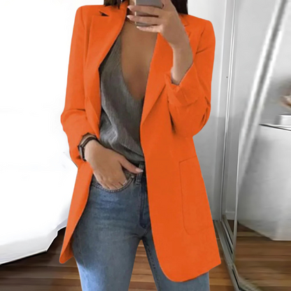 Chaqueta Larga con Corte Ajustado para Mujer | Ideal para Uso Profesional y Diario