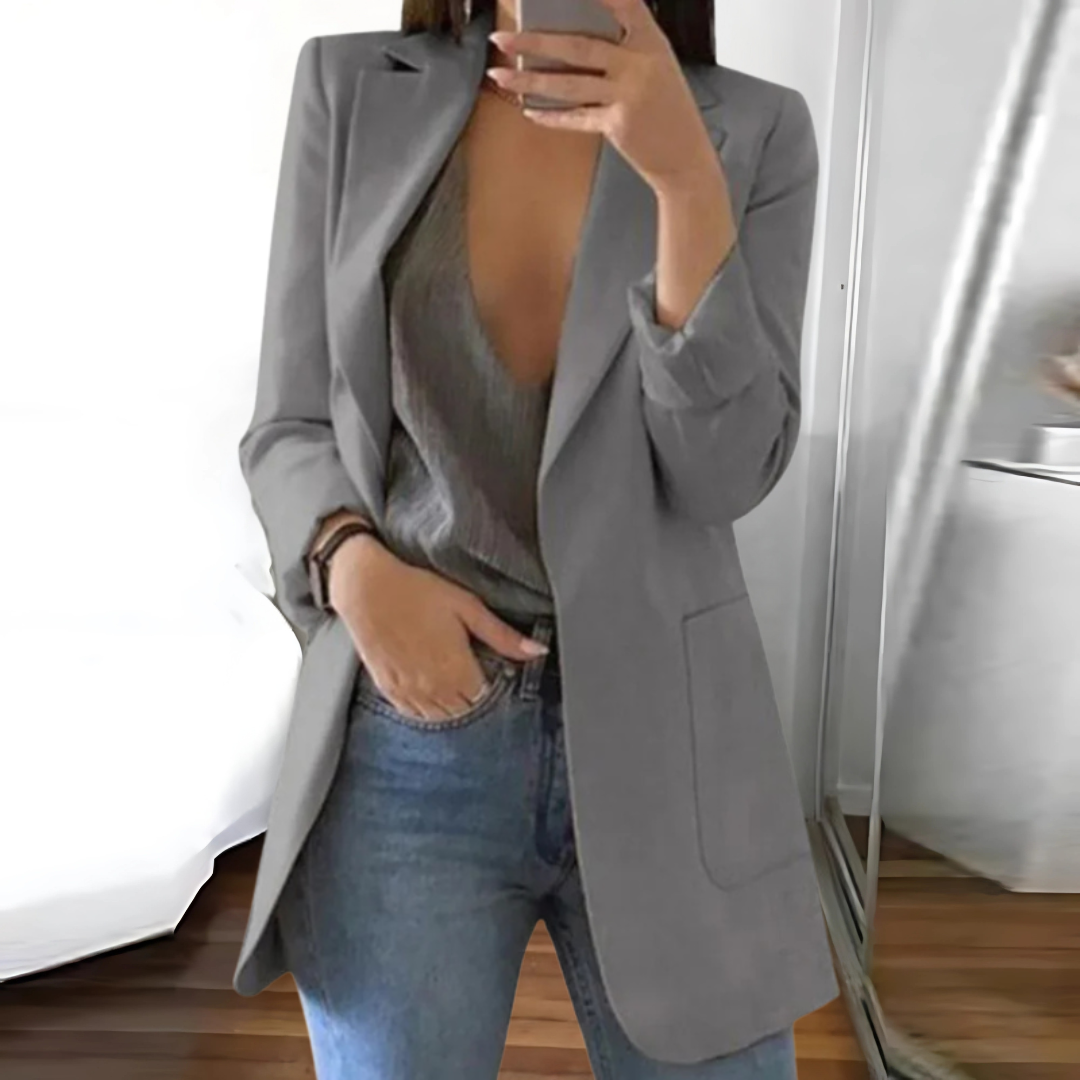 Chaqueta Larga con Corte Ajustado para Mujer | Ideal para Uso Profesional y Diario