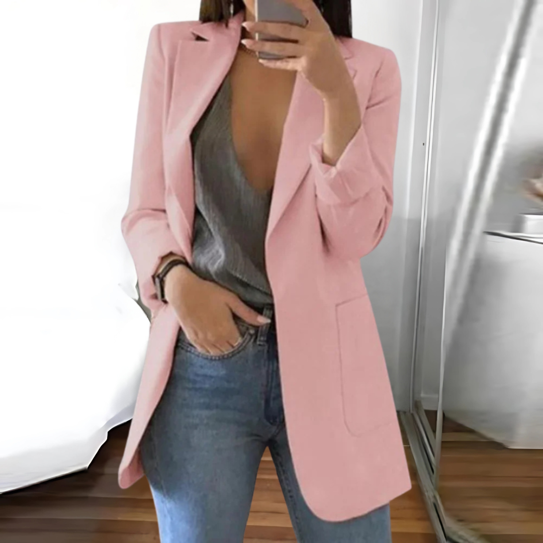 Chaqueta Larga con Corte Ajustado para Mujer | Ideal para Uso Profesional y Diario