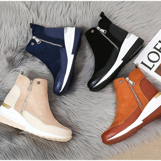 Botines Con Cremallera Doble Para Mujer | Ideal Para Uso Diario Y Temporada Fría