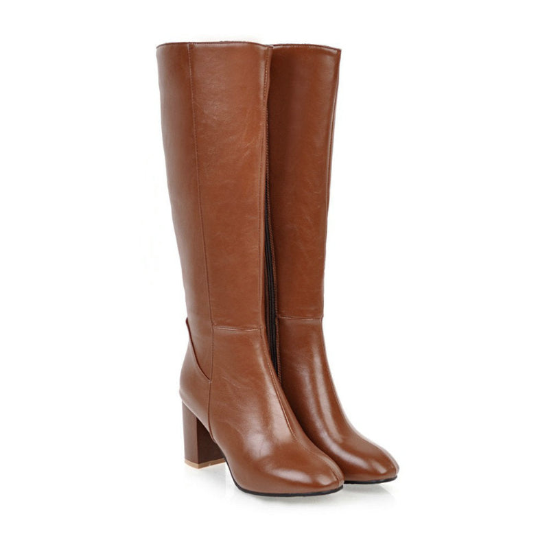 Botas Con Tacón De Bloque Y Cierre Lateral Para Mujer | Ideal Para Uso Diario