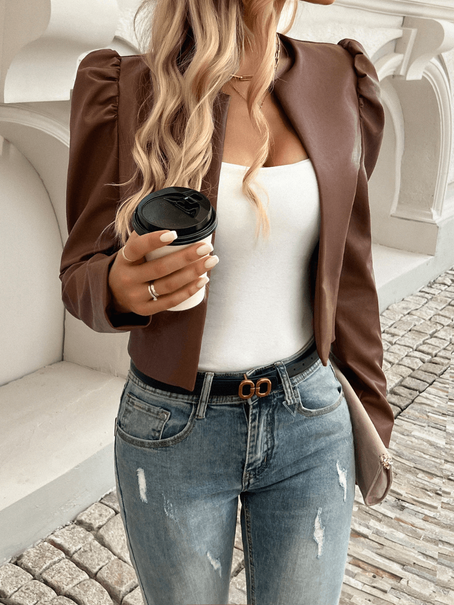 Blazer Corto con Mangas Largas para Mujer | Ideal para Oficina o Uso Diario