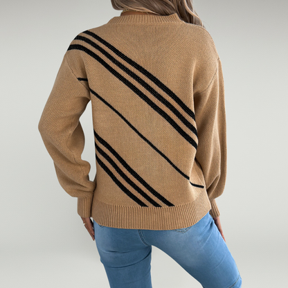 Jersey De Cuello Redondo Con Diseño De Bloques De Color Para Adultos | Ideal Para Invierno Y Uso Casual