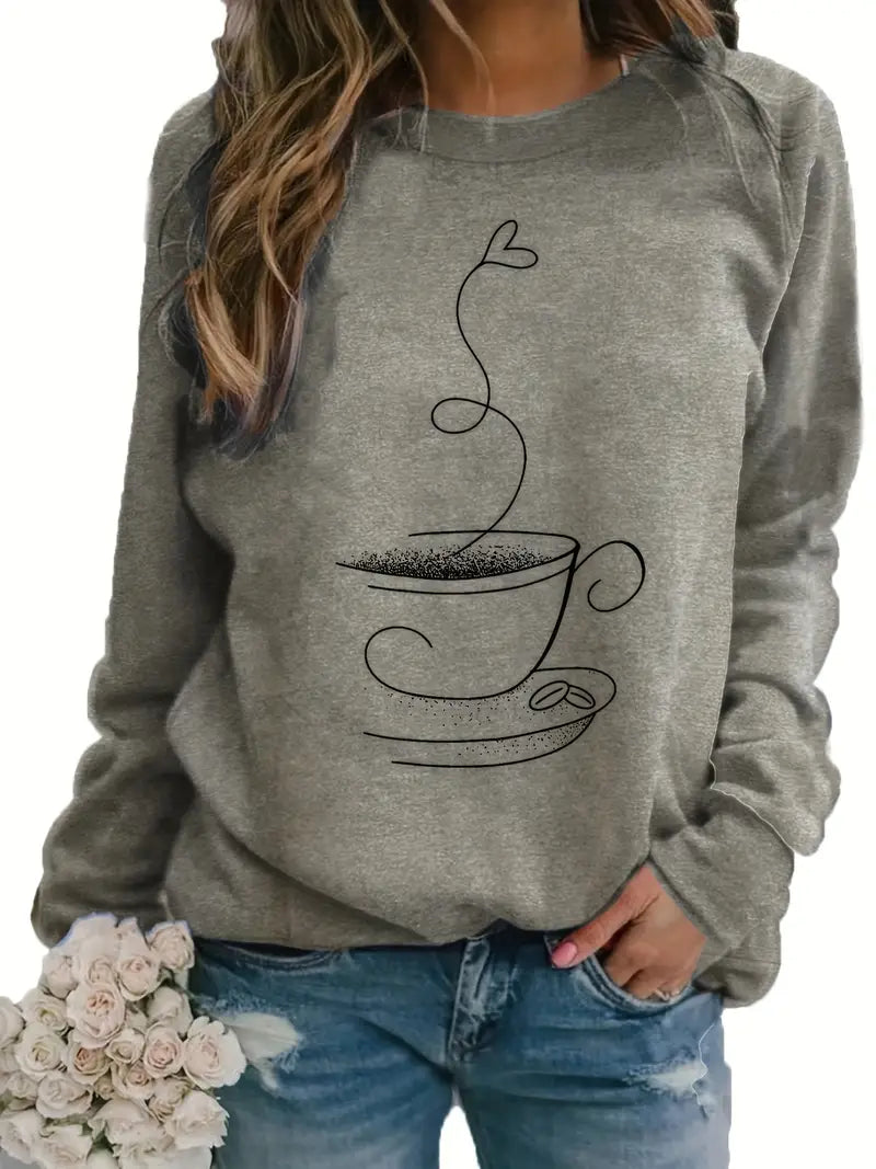 Sudadera con Estampado Frontal y Corte Holgado para Mujer | Ideal para Uso Diario o Momentos de Ocio