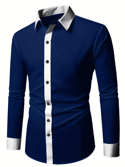 Camisa de Manga Larga con Cierre de Botones para Hombre | Ideal para Uso Diario y Todas las Estaciones