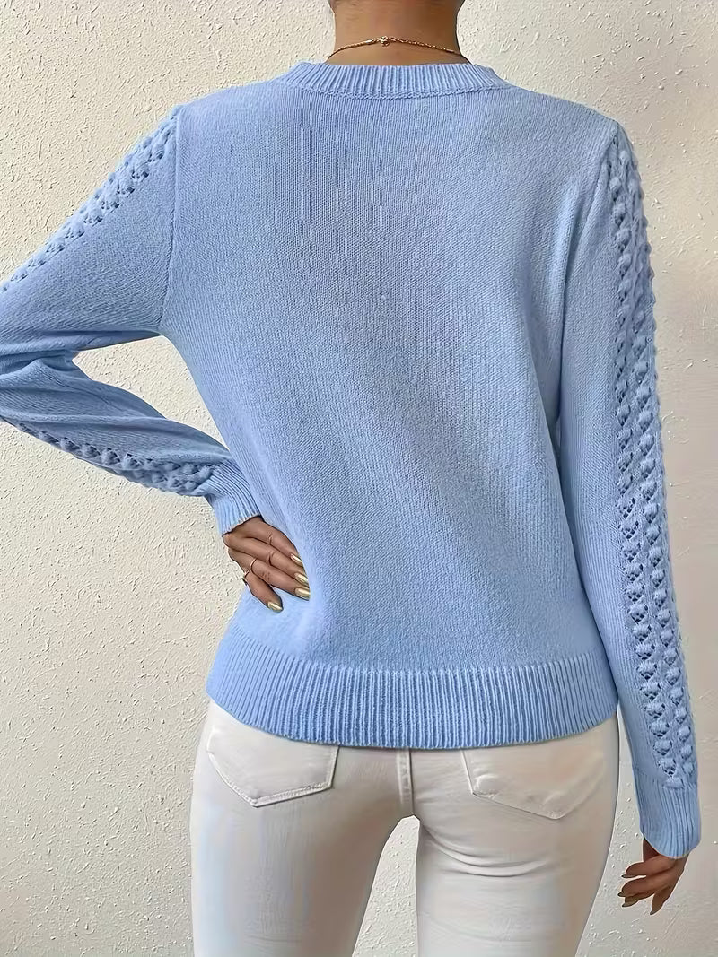 Jersey De Manga Larga Con Detalles De Encaje Para Mujer | Ideal Para Uso Diario Y Superposición