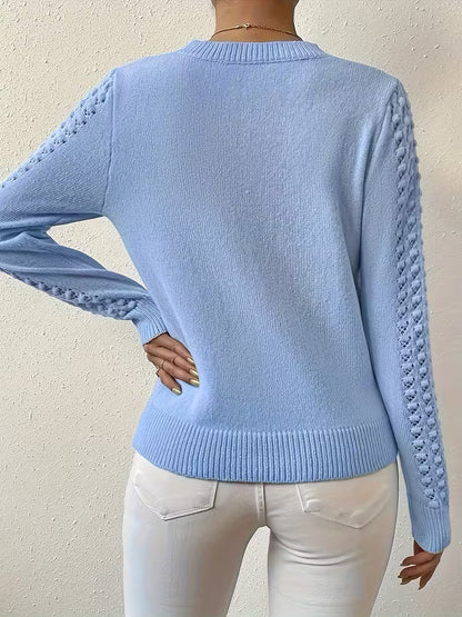 Jersey De Manga Larga Con Detalles De Encaje Para Mujer | Ideal Para Uso Diario Y Superposición