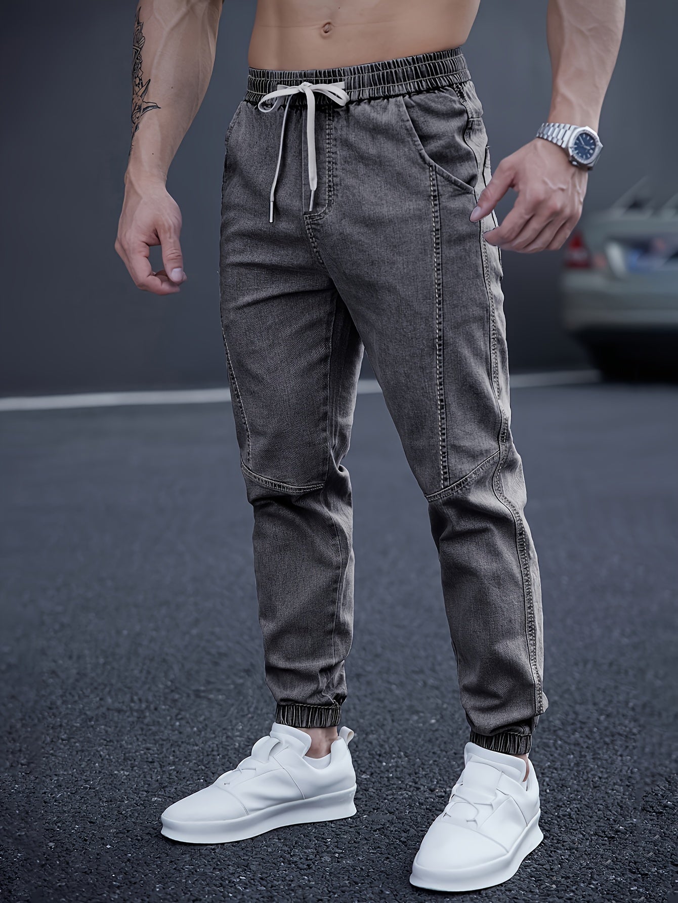 Pantalón Cargo con Cintura Elástica y Tobillos Ajustados para Hombre | Ideal para Uso Diario e Informal