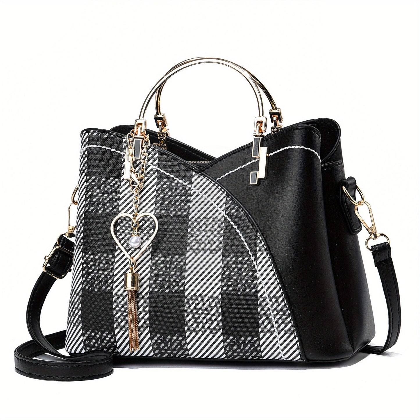 Bolso de Mano con Compartimento Principal y Detalles Color Block para Mujer | Ideal para Uso Diario
