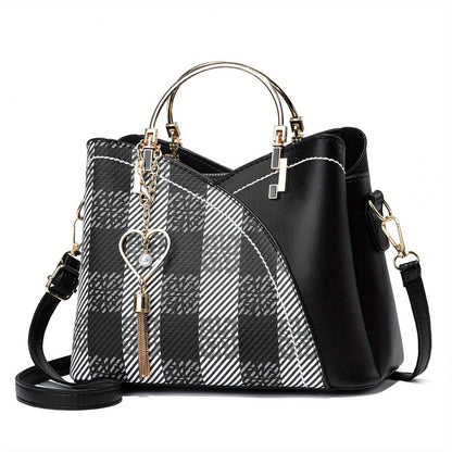 Bolso de Mano con Compartimento Principal y Detalles Color Block para Mujer | Ideal para Uso Diario