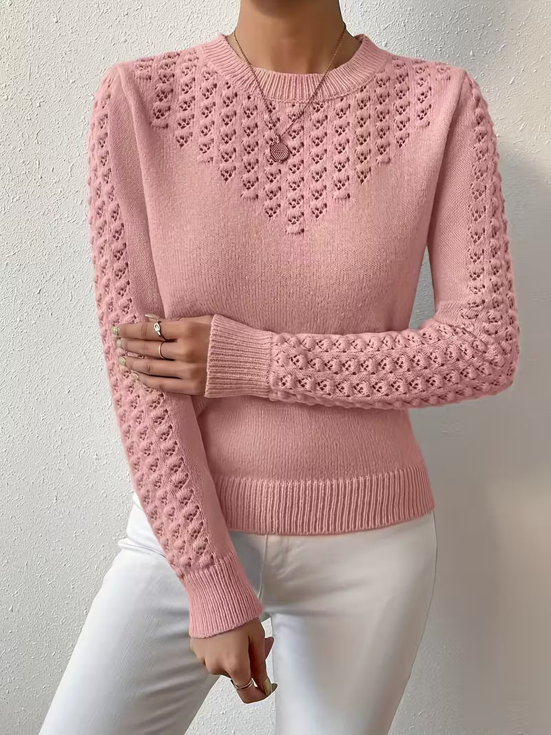 Jersey De Manga Larga Con Detalles De Encaje Para Mujer | Ideal Para Uso Diario Y Superposición