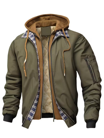 Chaqueta Con Cremallera Completa Y Capucha Integrada Para Hombre | Ideal Para Uso Diario Y Entretiempo