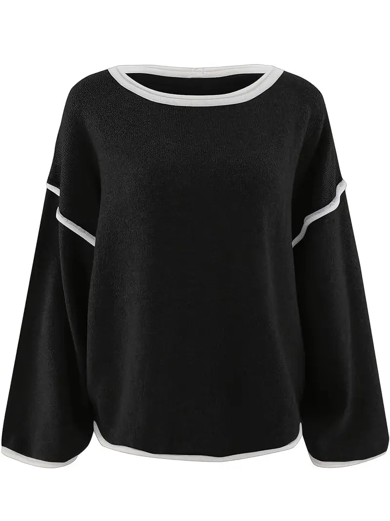 Jersey Con Corte Oversize Y Cuello Redondo Para Mujer | Ideal Para Uso Diario