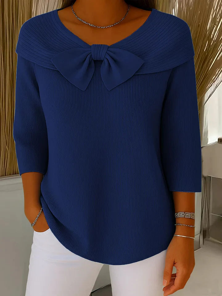 Jersey de Punto con Nudo Frontal y Corte Ajustado para Mujer | Ideal para Uso Diario