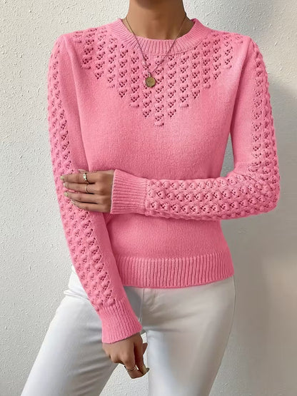 Jersey De Manga Larga Con Detalles De Encaje Para Mujer | Ideal Para Uso Diario Y Superposición