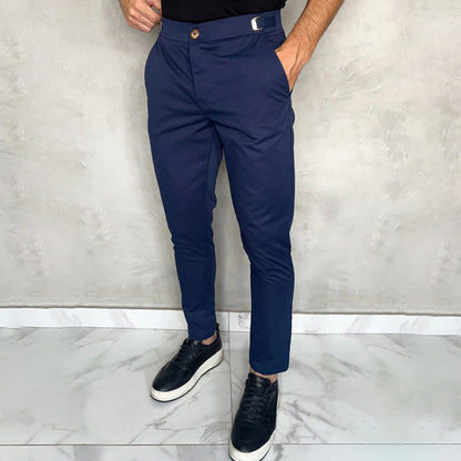 Pantalón Slim con Cierre de Botón y Bolsillos para Hombre | Ideal para Uso Diario