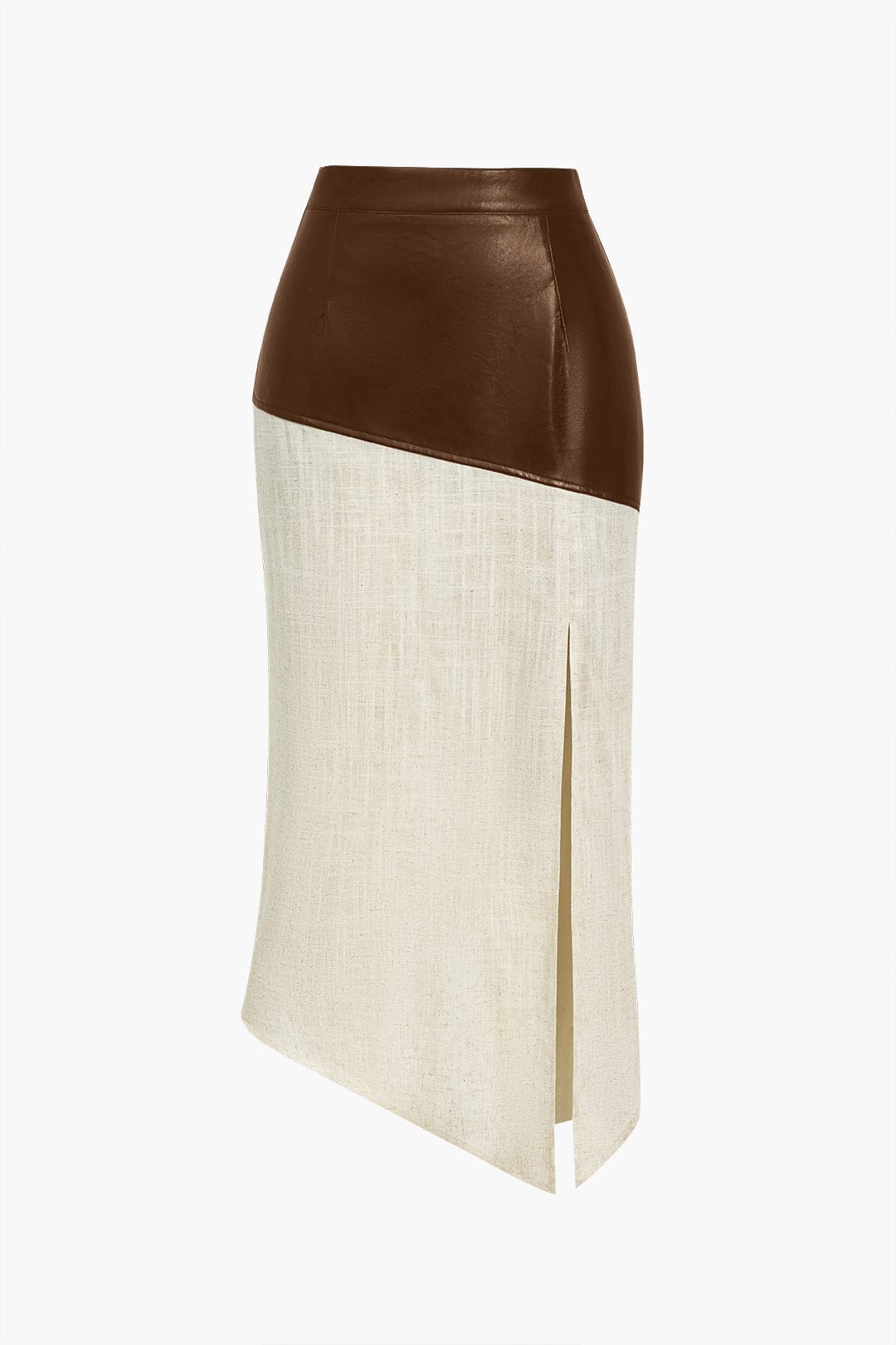 Falda Midi de Talle Alto con Diseño Asimétrico y Fenda Lateral para Mujer | Ideal para Uso Diario o Eventos Planificados