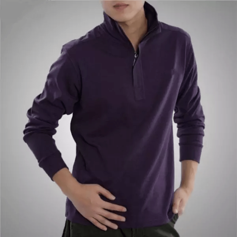 Polo de Hombre con Cremallera y Cuello Lapel | Ideal para Uso Diario y Contextos Semi-Formales