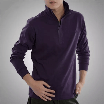 Polo de Hombre con Cremallera y Cuello Lapel | Ideal para Uso Diario y Contextos Semi-Formales