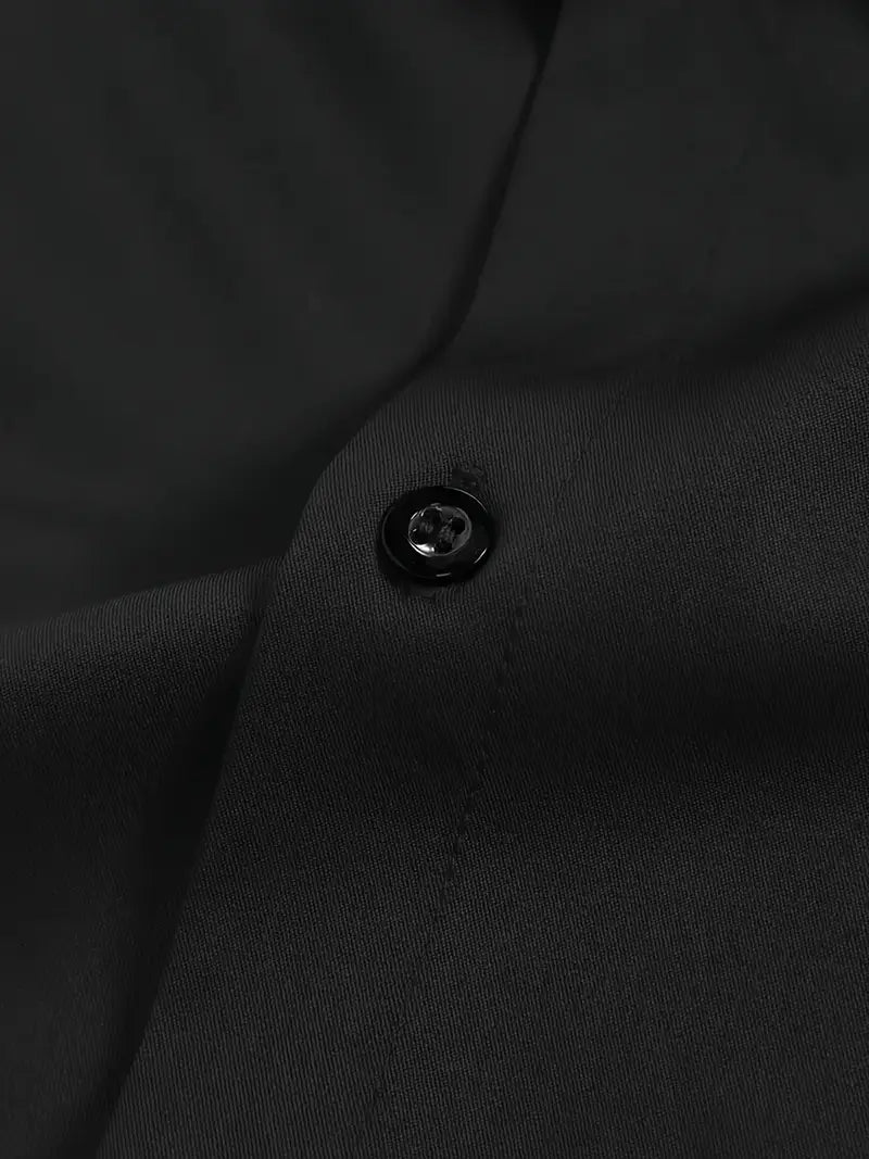 Camisa De Manga Larga Con Cierre De Botones Para Hombres | Ideal Para Uso Diario Y Ocasiones Formales