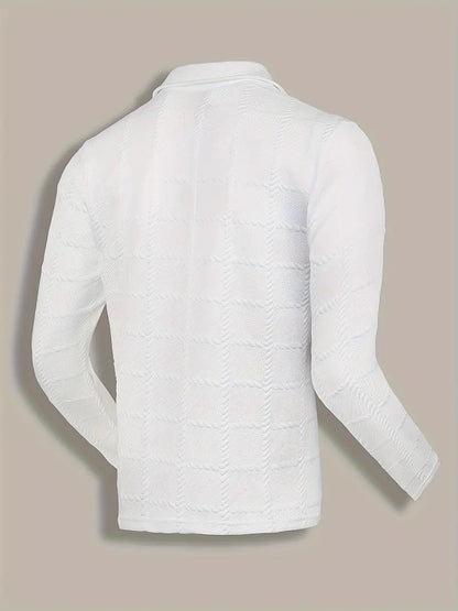 Camisa de Manga Larga con Motivo Texturizado para Hombre | Ideal para Oficina y Uso Diario