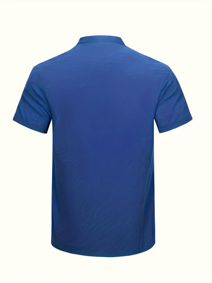 Camisa de Manga Larga con Cuello Alto para Hombre | Ideal para Uso Diario y Ocasiones Informales