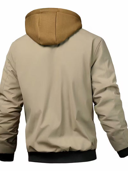 Chaqueta Con Cremallera Completa Y Capucha Integrada Para Hombre | Ideal Para Uso Diario Y Entretiempo