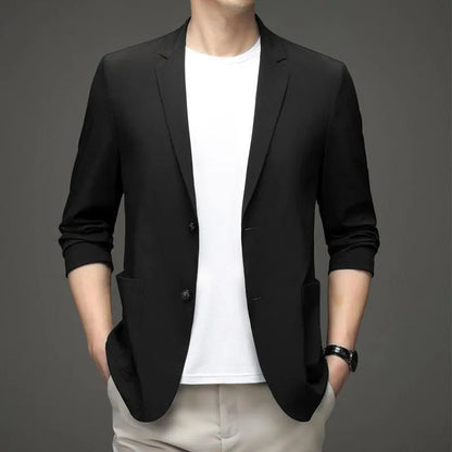 Blazer Ligero Con Botones Y Solapa Plana Para Hombre | Ideal Para Clima Cálido Y Uso Diario