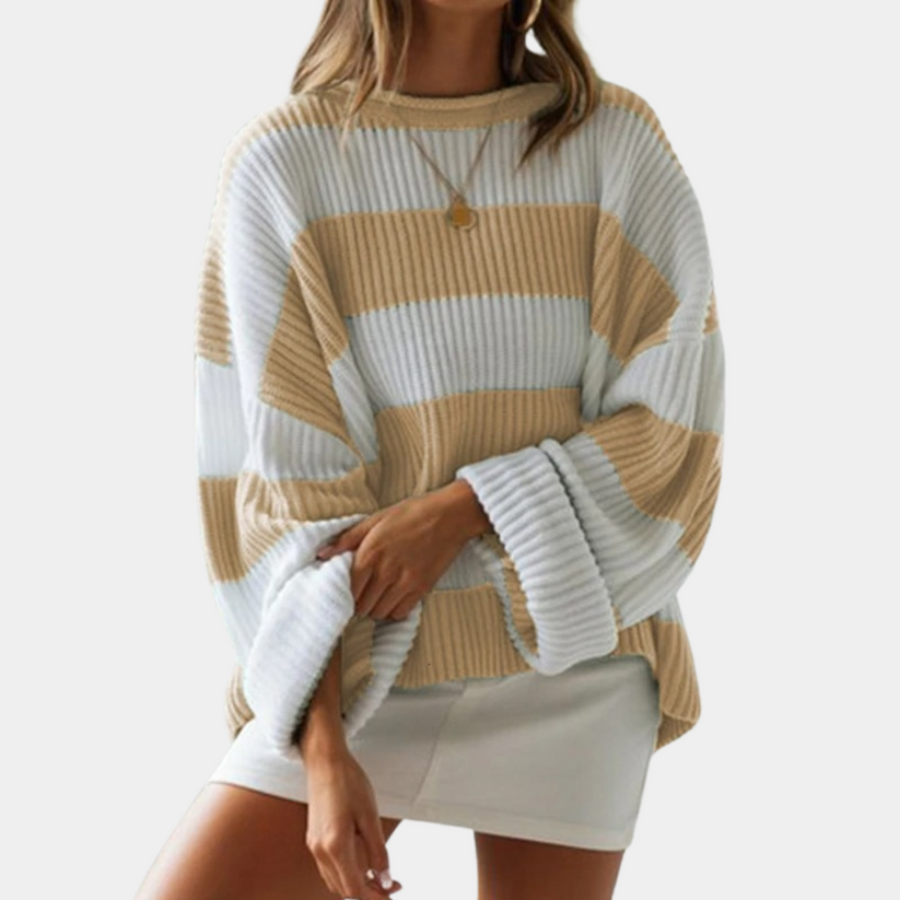 Jersey de Rayas con Corte Oversize para Mujer | Ideal para Otoño e Invierno
