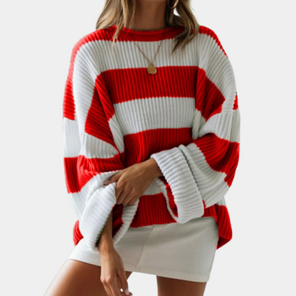 Jersey de Rayas con Corte Oversize para Mujer | Ideal para Otoño e Invierno