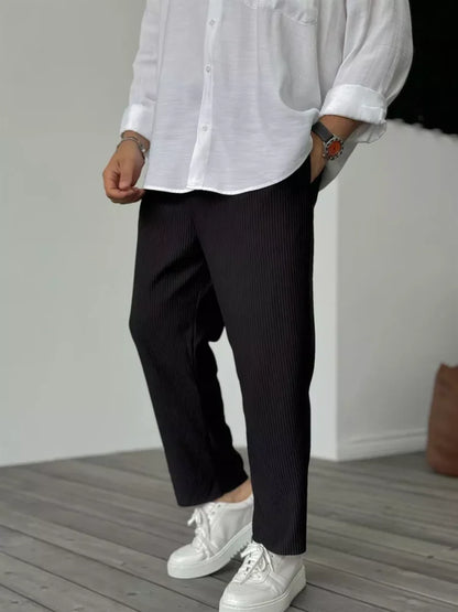 Pantalón Para Hombre Con Corte Ajustado Y Cierre De Botón Y Cremallera | Ideal Para Uso Diario Y Contextos Variados