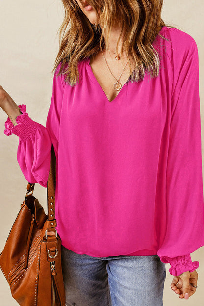 Blusa Con Mangas Balón Y Cuello Abierto Para Mujer | Ideal Para Uso Diario U Ocasiones Variadas