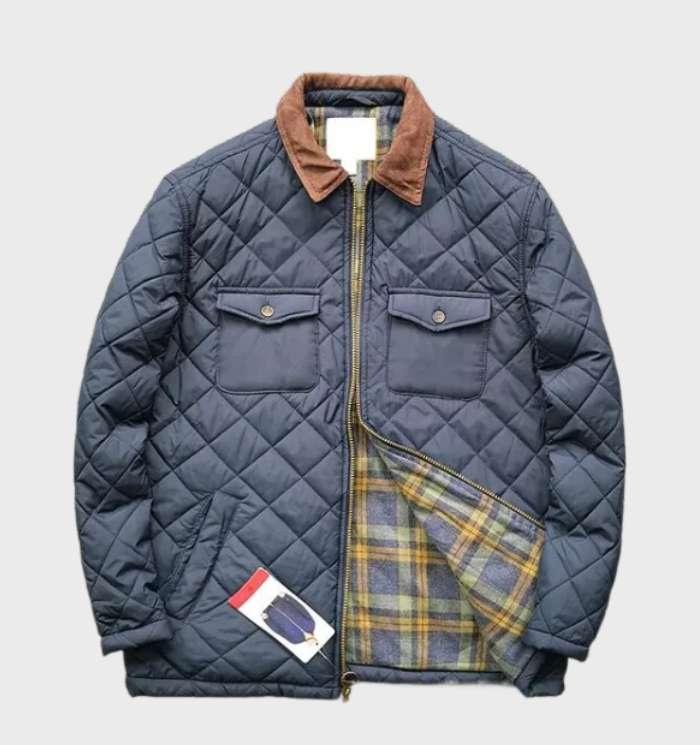 Chaqueta Acolchada con Patrón de Rombos para Hombre | Ideal para Uso Diario