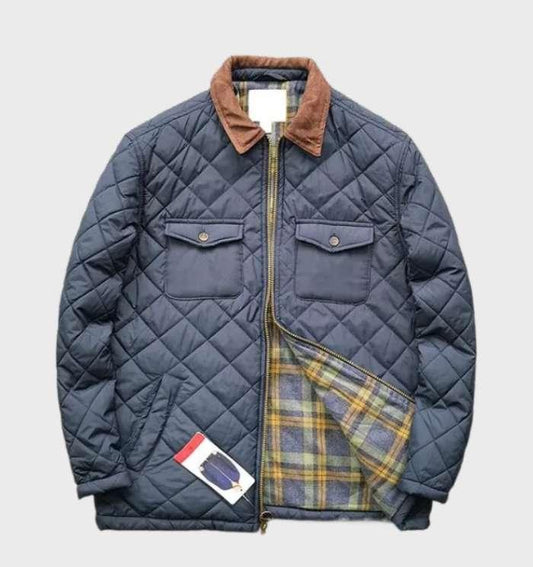 Chaqueta Acolchada con Patrón de Rombos para Hombre | Ideal para Uso Diario