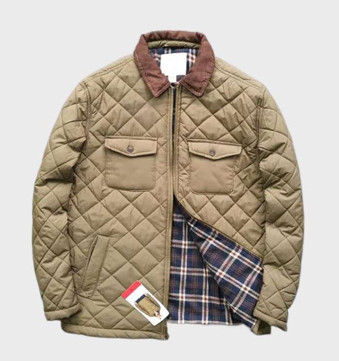 Chaqueta Acolchada con Patrón de Rombos para Hombre | Ideal para Uso Diario