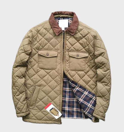 Chaqueta Acolchada con Patrón de Rombos para Hombre | Ideal para Uso Diario