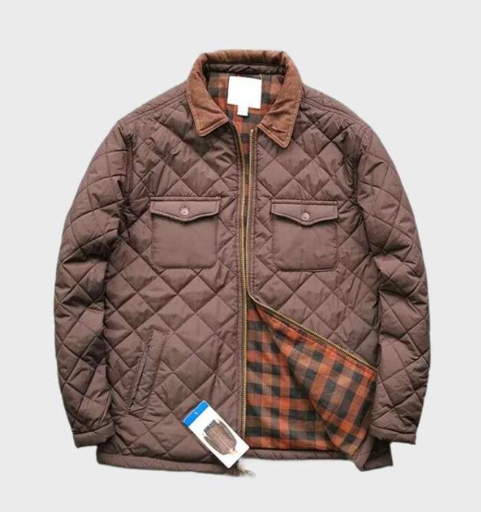 Chaqueta Acolchada con Patrón de Rombos para Hombre | Ideal para Uso Diario