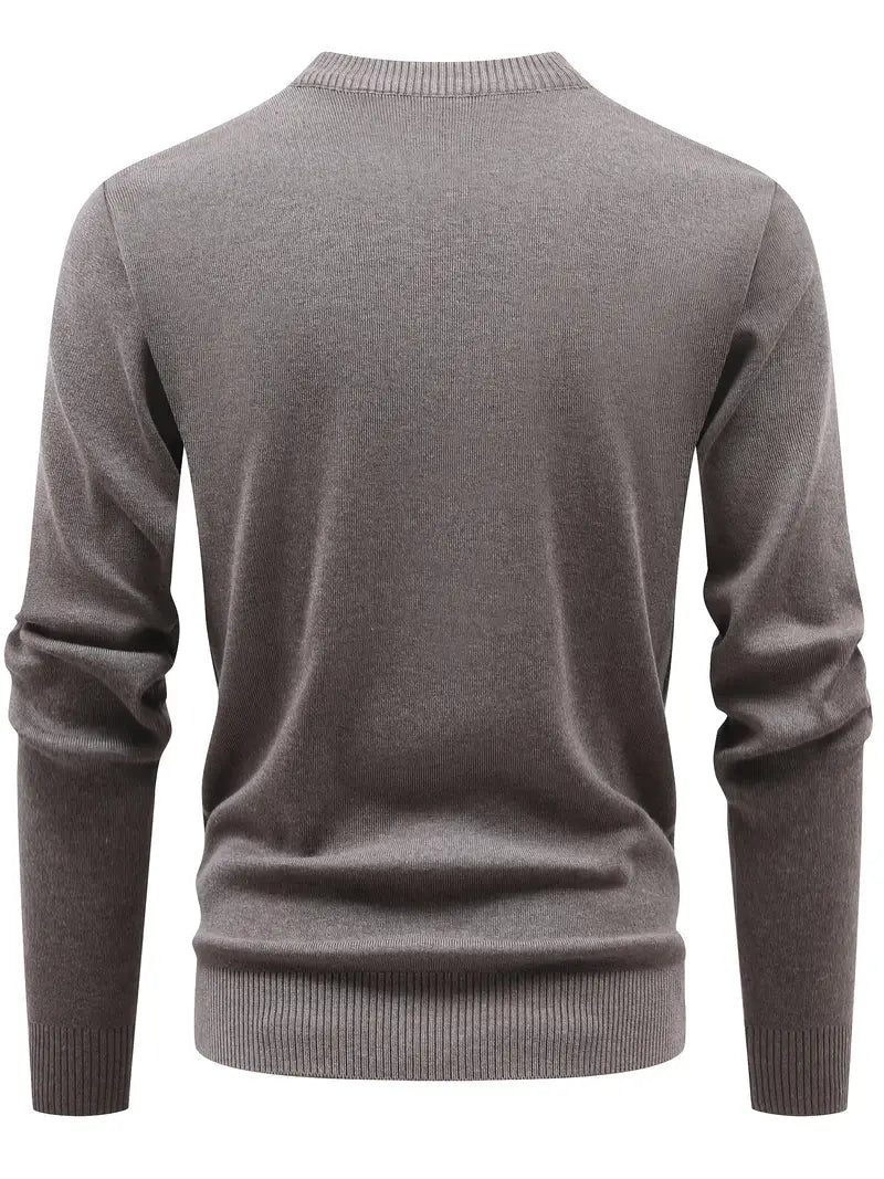 Jersey Ajustado Con Media Cremallera Frontal Y Cuello Redondo Para Hombres | Ideal Para Uso Diario E Informal
