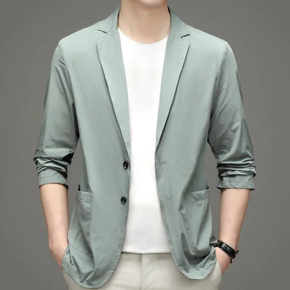 Blazer Ligero Con Botones Y Solapa Plana Para Hombre | Ideal Para Clima Cálido Y Uso Diario