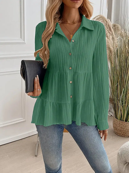 Camisa Con Cierre De Botones Y Corte Fluido Para Mujer | Ideal Para Oficina Y Uso Diario