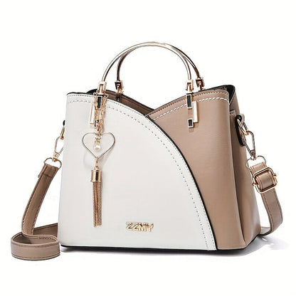 Bolso de Mano con Compartimento Principal y Detalles Color Block para Mujer | Ideal para Uso Diario