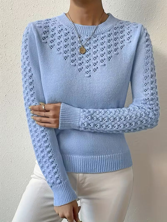 Jersey De Manga Larga Con Detalles De Encaje Para Mujer | Ideal Para Uso Diario Y Superposición