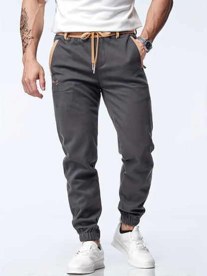 Pantalón con Cintura Elástica y Tobillos Ajustados para Hombre | Ideal para Uso Diario e Informal