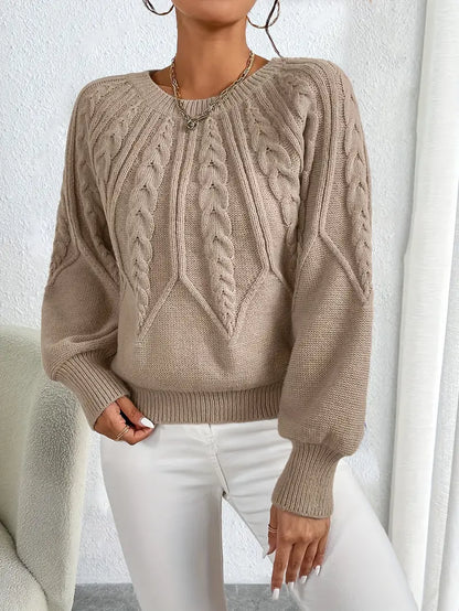 Jersey de Punto Grueso con Mangas Abullonadas para Mujer | Ideal para Temporadas Frescas