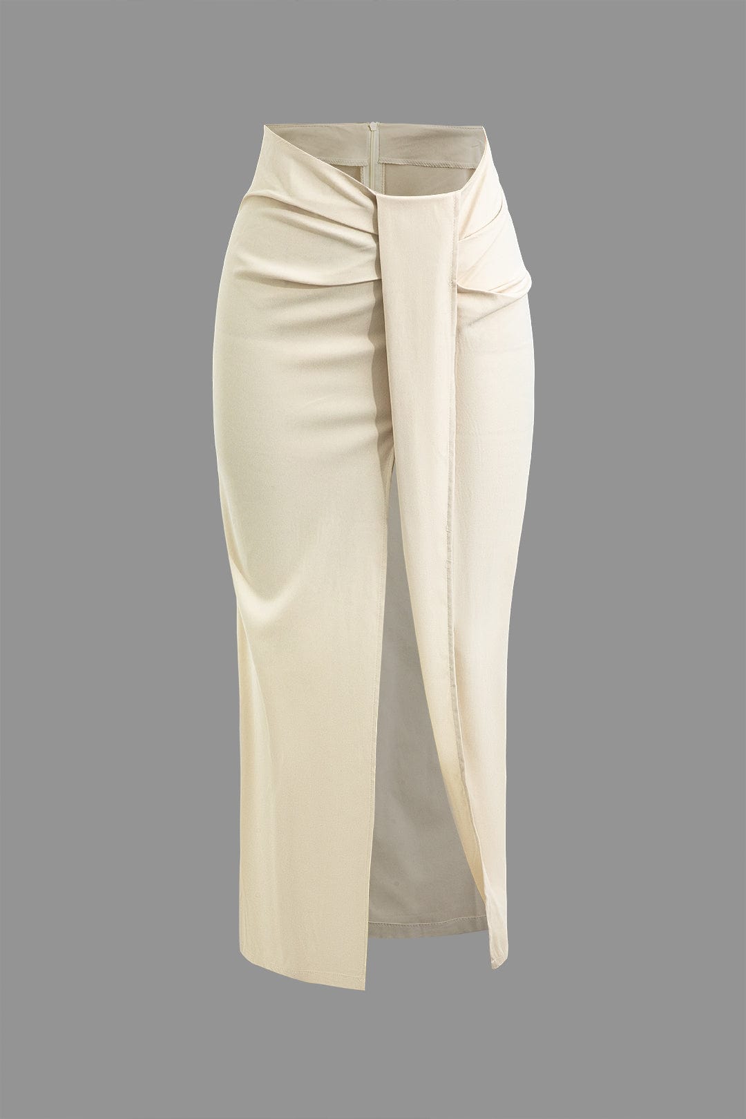 Falda Midi de Talle Alto con Drapé Frontal y Fenda Lateral para Mujer | Ideal para Uso Diario o Eventos Planificados