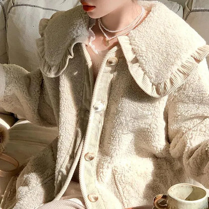 Abrigo De Invierno Con Cuello Decorativo Y Corte Suelto Para Mujer | Ideal Para Invierno