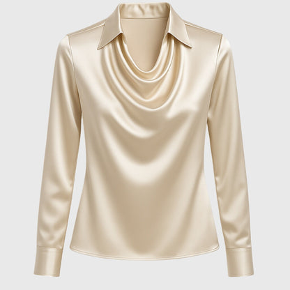 Blusa Fluida Con Cuello Plisado Para Mujer | Ideal Para Uso Diario En Interior Y Exterior